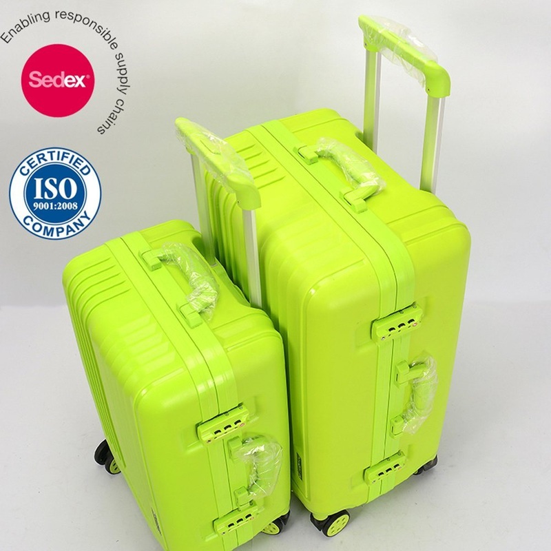 Fluorescent Green Dazzling PP Luggage with Plastic Frame Tsa Lock – Wholesale Travel Luggage and Luggage price