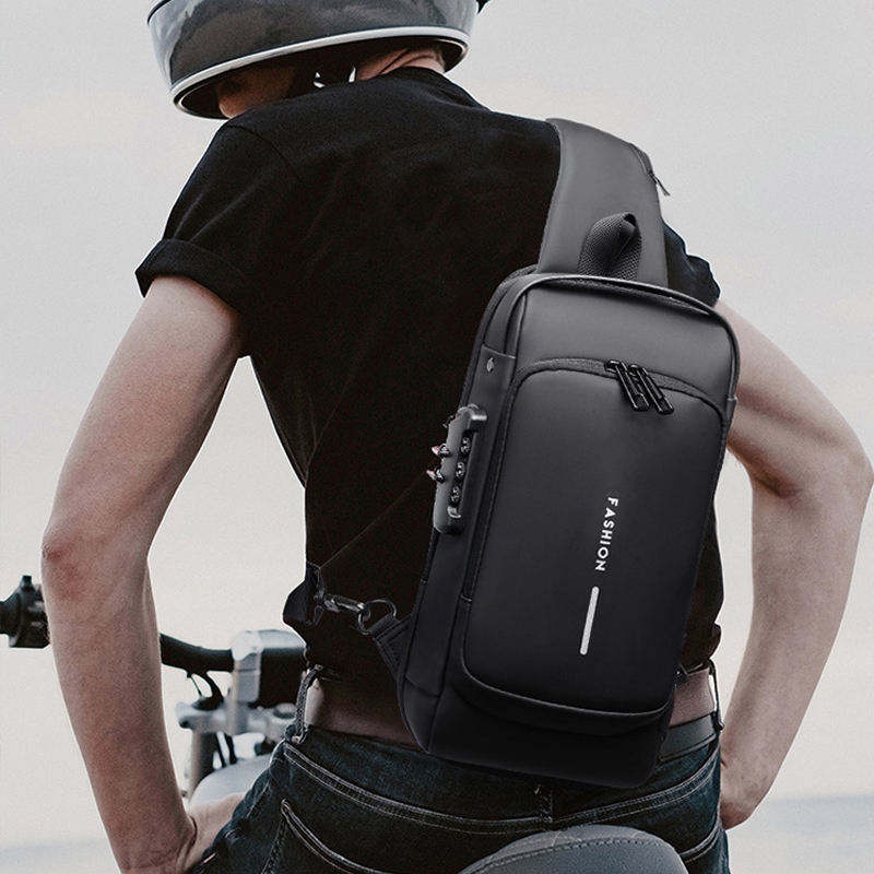 Hot Sale Fashion Mens Travel Waterproof Chest Bag USB Charging Cross Body Sling Bag Men Crossbody Bag with Lock – Hand Bag and Shoulder Bag price