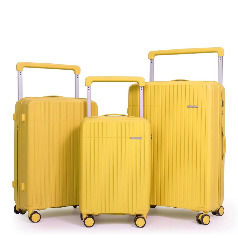 3-Piece PP Hard Shell Luggage Set 360 Spinner Wide Trolley Suitcases with Big Capacity – PP Luggage and Shell Luggage price