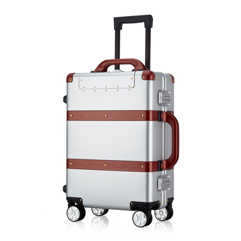 New Tech Luxury Aluminum Magnesium Alloy Luggage Hard Suitcase with Tsa Lock Leather Strip Decoration – Wholesale Travel Luggage and Luggage price