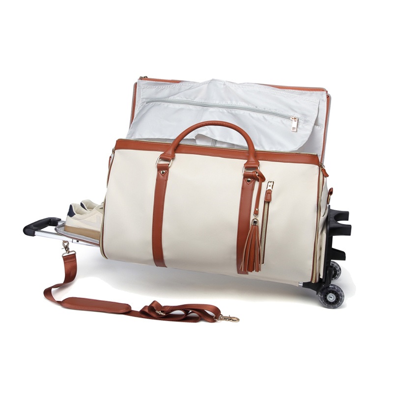 OEM PU Convertible Garment Bag with Shoulder Strap Wheel Carry on Garment Duffel Bag with Wheels – OEM Bags and PU Bag price
