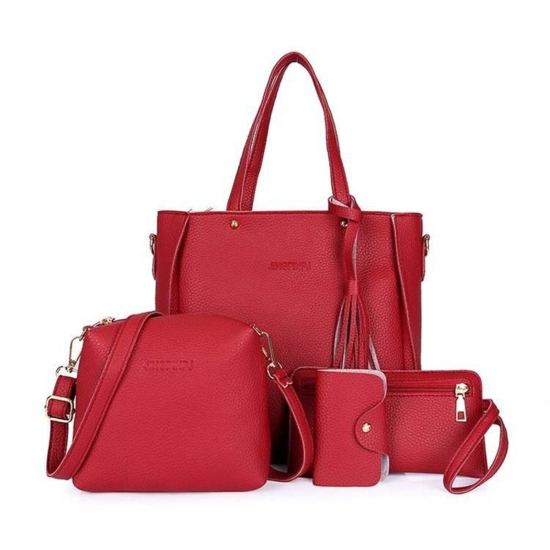 New Female Bag Four-Piece Set Bucket Tassel Shoulder Bag Fashion Portable Portable Diagonal Tote Bag – Shoulder Bag and Lady Shoulder Bag price