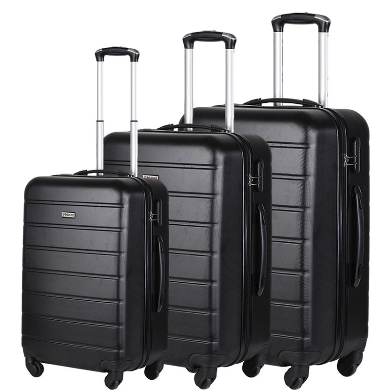 3 PCS Black Custom Logo ABS 20 24 28 Inch Suitcase Travel Luggage Set – Trolley Bags and Trolley Case price