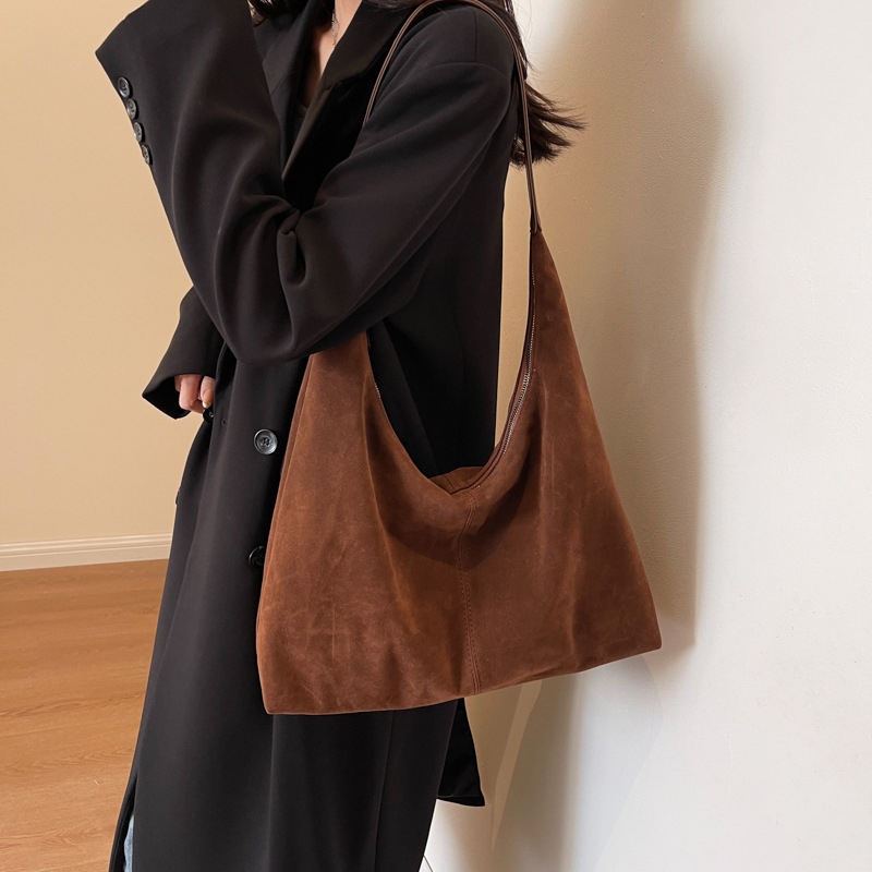 Casual Handbag Dealers Hobo Bags Women Shoulder Suede Hobo Bag Wholesale Fashion Tote Bags with Zipper – Hand Bag and Shoulder Bag price