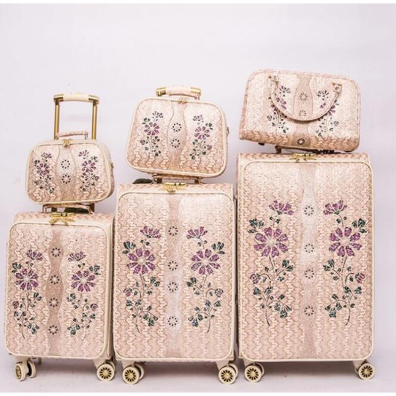 PU Leather 6 PCS Luggage Set Trolley Travel Suitcase – Luggage Set and PU Leather Suitcase price