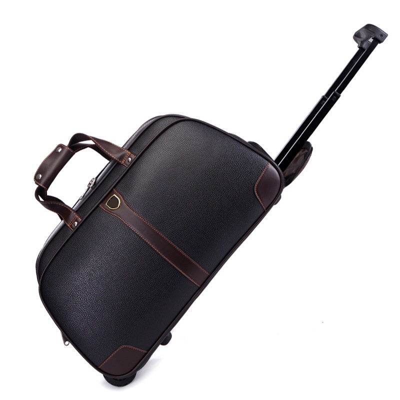 Factory Custom Genuine Leather Rolling Bag Wheeled Leather Duffle Bag Leather Duffle Trolley Bag with Wheels – Factory Bag and Custom Bag price