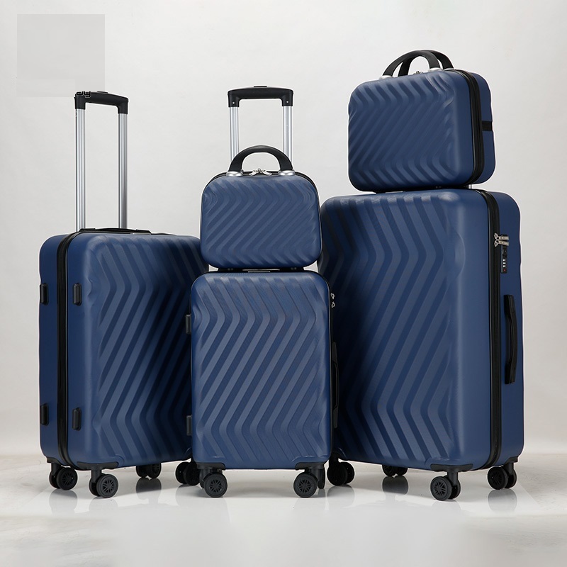 Navy Blue ABS Luggage Set in 5 Pieces with Beauty Case – Trolley Bag and Travel Luggage price
