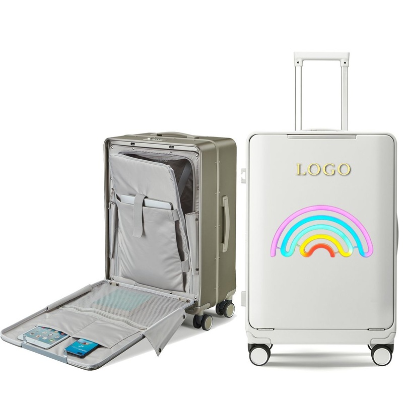 Unisex LED Lighted PC Luggage Front Open Spinner Wheels Customizable Logo Unisex Carry-Ons – USB Charging PC Suitcase and Luggage price