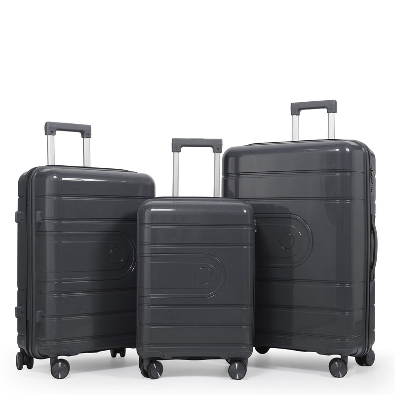 3-Piece PP Hardside Luggage Set Lightweight Durable Trolley Travel Suitcase with Big Capacity – PP Luggage and Hardside Luggage price